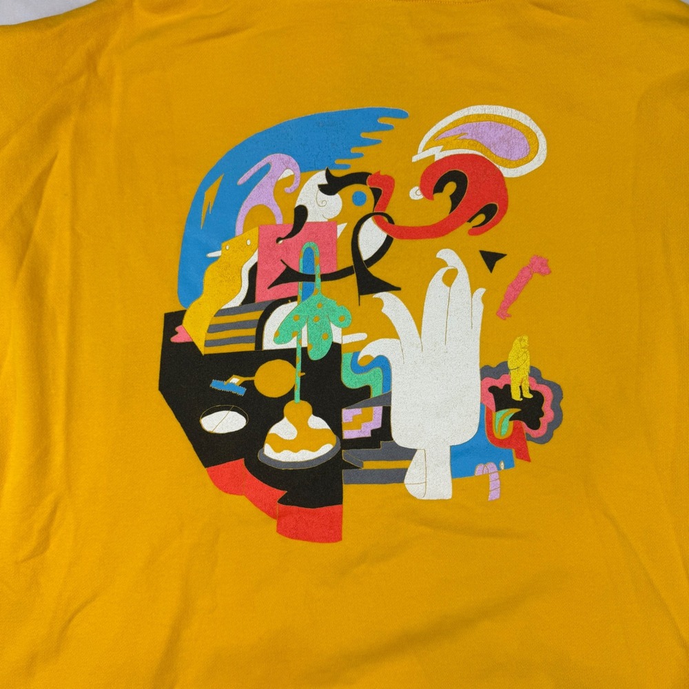 Mac Miller Faces Hoodie Yellow Mixtape Art Graphic Pullover Mens Large 2021
